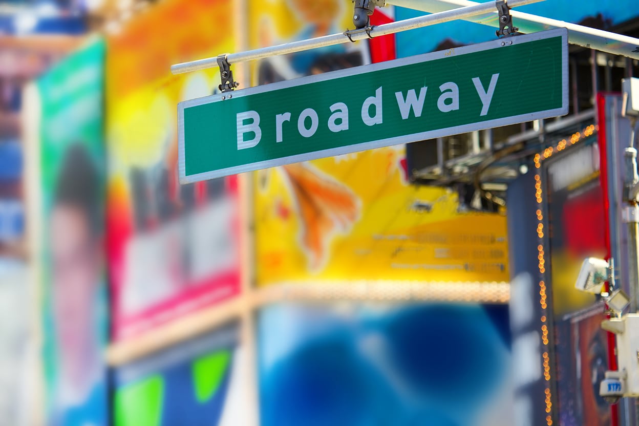 Broadway street sign in Times Square, Manhattan, New York