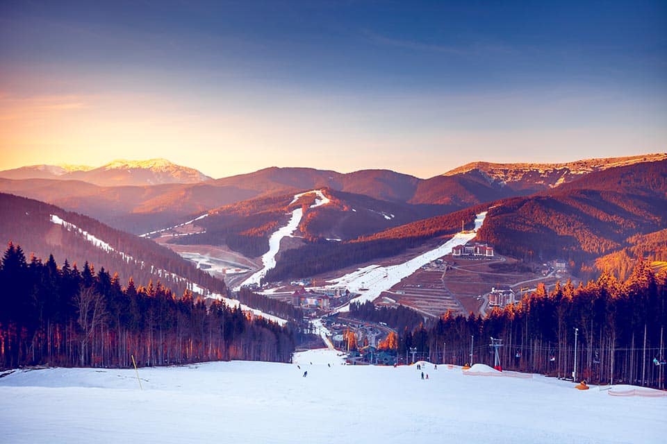 Ski resort in mountains, an ideal Group Destination and Activity 
