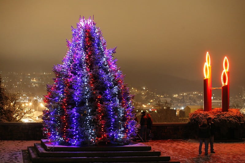 Bethlehem City Hall at Christmas